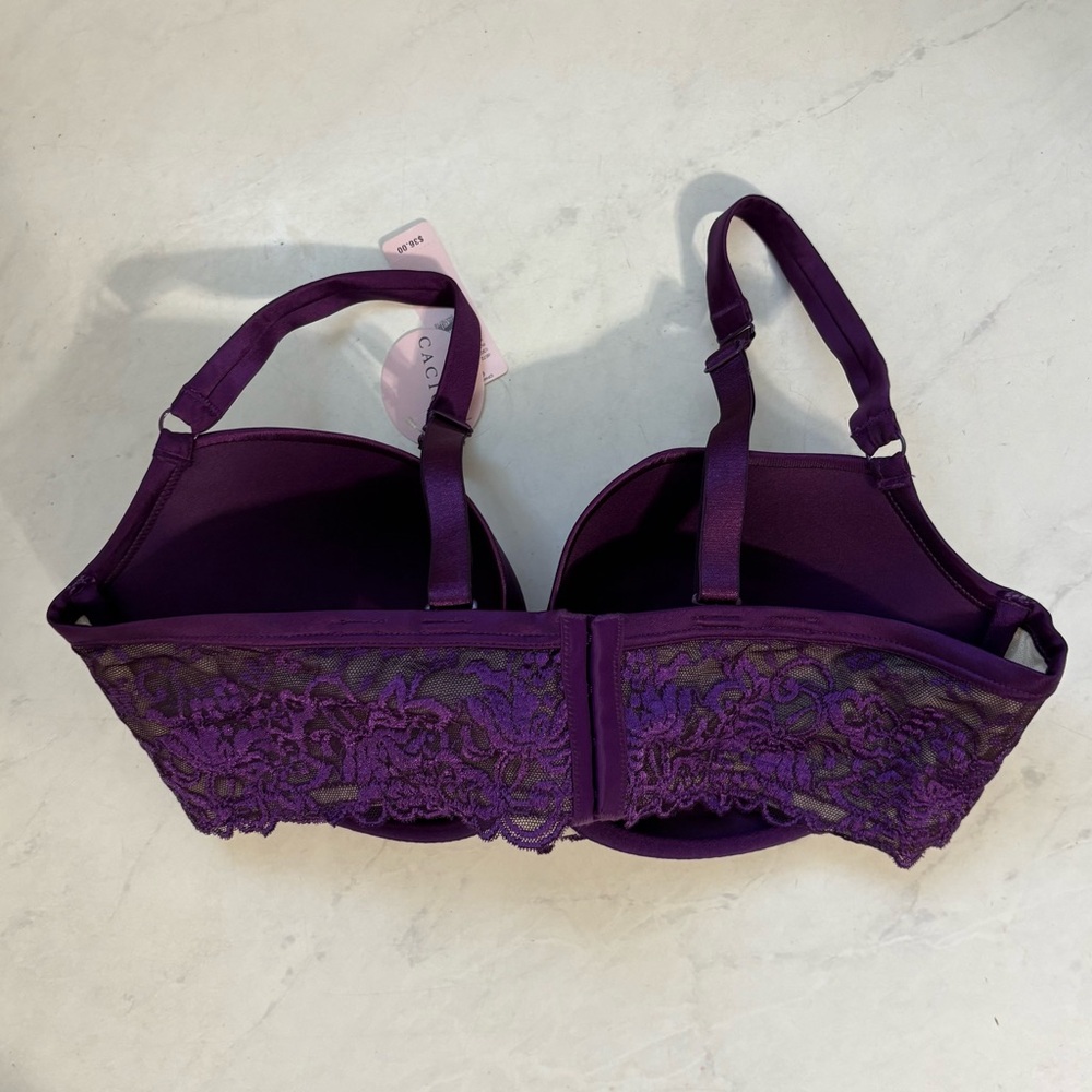 NEW Cacique Size 40DD Purple Smooth Demi Cleavage Enhancing Bra Sexy - Picture 2 of 5